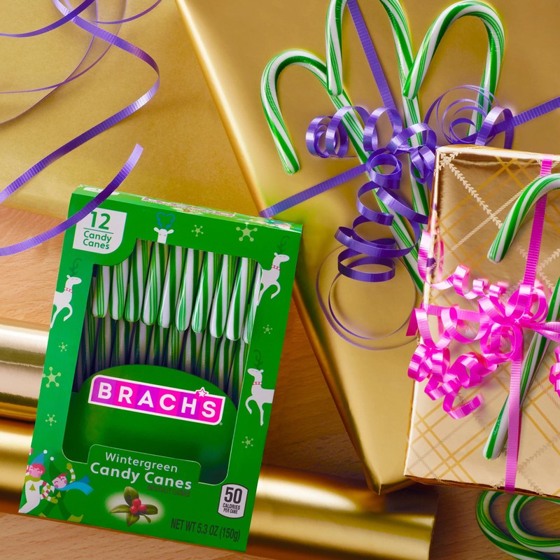 Brach's Wintergreen Christmas Candy Canes, Stocking Stuffers for Kids, Christmas