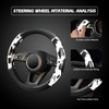 Cow Print Steering Wheel Cover, Universal 14.5-15 inch Breathable Microfiber