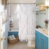 Reisen White Ruffle Shower Curtain Fabric / Cloth Farmhouse Bathroom