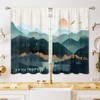 oolygoo Black Grey Misty Forest Small Kitchen Curtains Tree Mountain