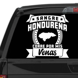 Stickers para Carros Sangre Hondureña Corre por mis Venas Calcomanias para Autos Honduras Decal for Cars and Trucks Latin Heritage (5" x 5")
