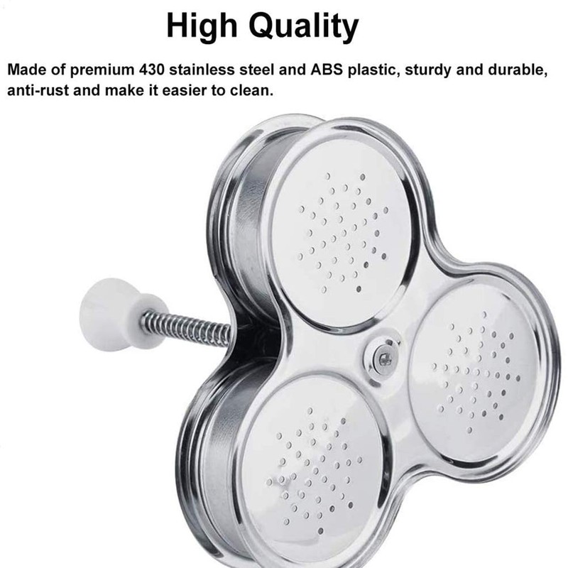 BOENLU Egg Poachers with 3 Stainless Steel Grids, Non Stick