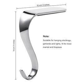 Sunshane 8 Pieces Christmas Stocking Holders Mantel Hanger Hooks Xmas Mantle Grips Set Safety Hang Stocking Clips for Christmas Party Decoration, Gold