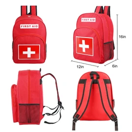 First Aid Backpack, Emergency Medical Backpack, Waterproof & Large Capacity, Empty First Aid Bag, Ideal for Home Office EMT Paramedics