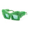 FEISEDY Sunglasses Women Fuzzy Square Cat Eye Sun Glasses Punk