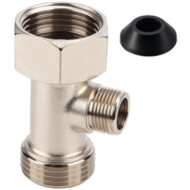 BOXOB Bidet T Adapter, 7/8"x7/8x3/8" 3 Way Adapter or Tee with Gasket Toilet Tap Splitter Shower Head Valve Bidet Attachment for RV and Toilet Diverter Hose Connector
