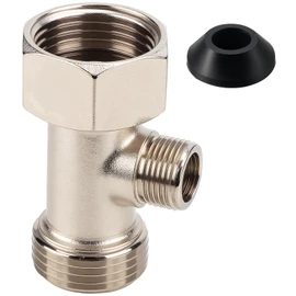 BOXOB Bidet T Adapter, 7/8"x7/8x3/8" 3 Way Adapter or Tee with Gasket Toilet Tap Splitter Shower Head Valve Bidet Attachment for RV and Toilet Diverter Hose Connector