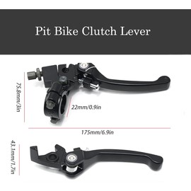 ERHUO 1 Pair Black 22mm Pit Dirt Bike Clutch Brake Levers Set, Motorcycle Folding Handlebar Clutch Brake Lever for 90/110/125/140cc Pit Dirt Bike ﻿