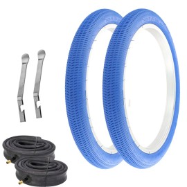 PRO+ BICYCLE WIRE BEAD TIRE 18" X 1.95 BLUE BMX/FREESTYLE HEAVYDUTY TUBE 6PC SET