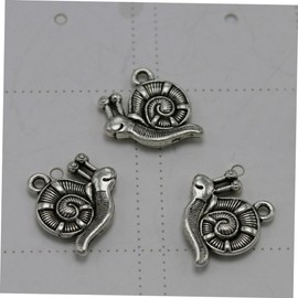 Lurrose Pack of 20 Animal Charms Snails Jewellery, Metal, No Gemstone