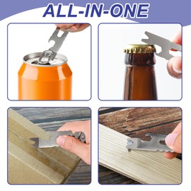 2PCS Multi Tool Bottle Opener Keyring – 3-in-1 Keychain with Wrench, Pry Bar and Opener, Compact Pocket Tool for Outdoor Use, Handy EDC Gear, Stainless Steel Tactical Keychain Pendant