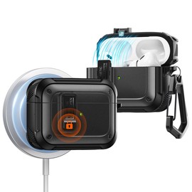 Toocki 2Pack for AirPods Pro Case (2023/2022/2019, 2nd/1st Gen), Compatible with Airpods Pro 2 (USB-C/Lightning Cable), MagSafe Ready, Magnetic Lid Lock, Full Drop Protection Cover with Lanyard, Black - Color: Black, Number of Items: 1: 2 pack