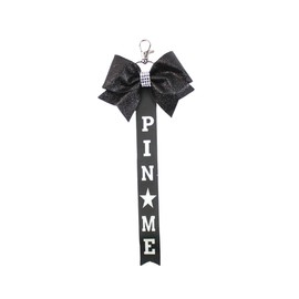 Pin Me Cheer Ribbon for Backpack Cheer Bow Pin Holder for Backpack Bag Cheerleader Gifts (Black)