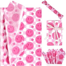 100 hojas de papel de seda de 20 x 14 colores de papel de seda de color rosa y blanco a cuadros Y2k para bolsas de regalo para bodas, cumpleaños, decoración de fiesta temática de preparación