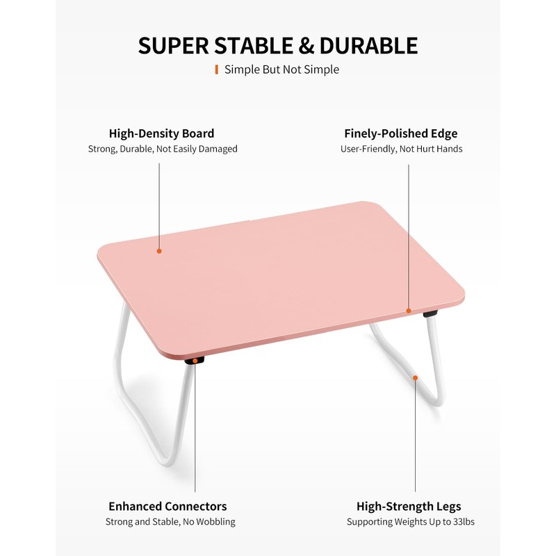 FISYOD Foldable Lap Desk, Laptop Bed Desk, Portable Bed Table,