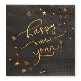 American Greetings 50-Count 5 in. x 5 in. Beverage Napkins, Kathy Davis New Years Eve Party Supplies