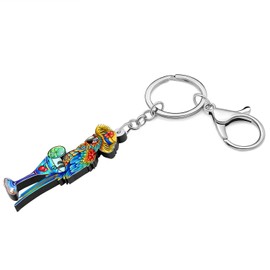 RAIDIN - Llavero de acrílico para mujeres y niñas, llavero de guacamayo escarlata, regalo para llaves de coche, accesorios para amantes de los pájaros, Lapis, Medium Talla