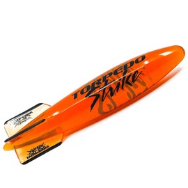 Torpedo Strike DartFin 11.25" Pro Size Ultra Premium Pool Torpedo Rocket Glides Up to 40 Feet Like Underwater Football for Underwater Passing Games Underwater Torpedo Large Diving Toy Glider (Orange)