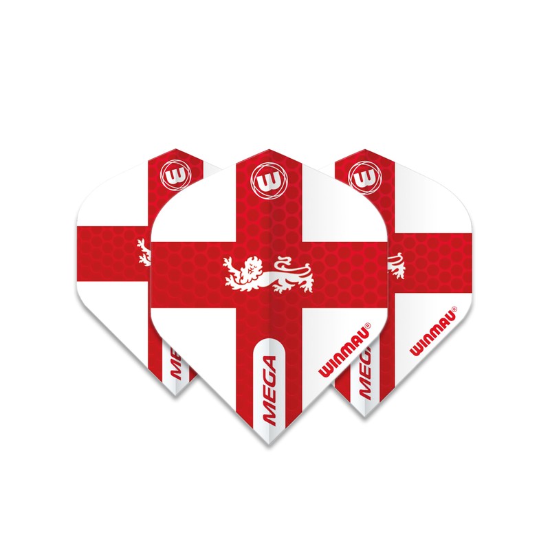 WINMAU Mega Standard England Dart Flights - 10 sets per