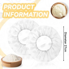 FENQURO Set of 2 Covers for Food, Bread, Baking Accessories, Proofing Basket, Bread Proofing Foil, Round Bowls, Sourdough Cover, Elastic Accessories, Food Storage Covers, Fermentation Basket