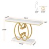 Tribesigns 55 Inch Console Table for Hallway, Faux Marble Gold