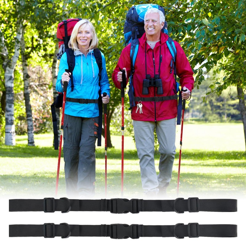 DEARBAG Pack of 2 Adjustable Chest Strap Backpack, Nylon Backpack