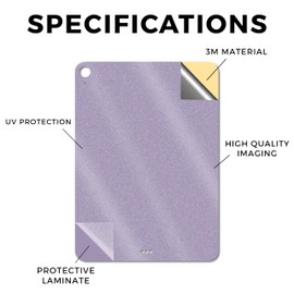 Glossy Glitter Tablet Skin Compatible with Apple iPad Air 11" (M3) 2025 - Solid Lavender - Premium 3M Vinyl Protective Wrap Decal Cover - Easy to Apply | Crafted in The USA by MightySkins