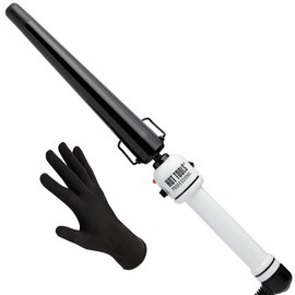 HOT TOOLS Professional Nano Ceramic Extra Long Tapered Curling Iron for Shiny Curls, 3/4 to 1 1/4 Inches