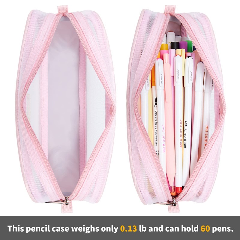 KALIDI Clear Pencil Case Large Pen Bag Stationery Pouch Cosmestic