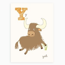 Sea Urchin Studio - Y is for Yak - ABC Alphabet Wall Art for Kids