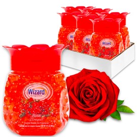 Rose Air Freshener Set - Odor Neutralizing Gel Beads Bundle with 6 Rose Air Freshener Beads 9oz Jar for Home, Bathroom, Office, More | Scented Odor Eliminator