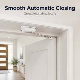 Automatic Door Closer for Interior & Exterior Doors – Adjustable Spring Closer for Home, Office & Shop Use