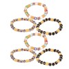 6pcs Beaded Bracelet Shiny Crystal Simple Style Women Girl Jewelry