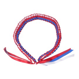 120CM Graduation Ribbon Lei Adjustable Handmade 4 Strands Braided Necklace for High School Middle School Master Doctor Red Blue White Red