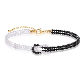 Vinswet Love Knot Crystal Chain Infinity Bracelets For Women Adjustable Matching Bracelets For Couples Friendship Relationship Jewelry Gifts