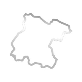 Guanajuato State Shaped Premium Sticker Decal Chrome Mirror Silver Metallic Outlined gj GTO Mexico Free and Sovereign State of - Chrome Silver - 4" W x 3.62" H