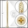Cauldham Bright Brass Wood Screws #9 x 3 Inch for