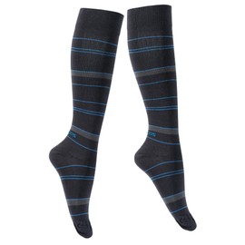 FitLegs - Life Compression Socks - 14-17mmHg for Work, Travel, & Pregnancy DVT Prevention - Unisex, Small, Stripes