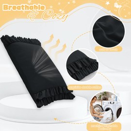 RUDONG M Ruffled Pillow Cases Set of 2, Body Microfiber Pillowcases, Decorative Ruffle Pillow Covers with Envelope Closure, 20x54 Inches Black Boho Pillow Shams