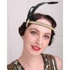 Rumtock Black Flapper Hair Accessories with Rhinestones Beads Applique Headband