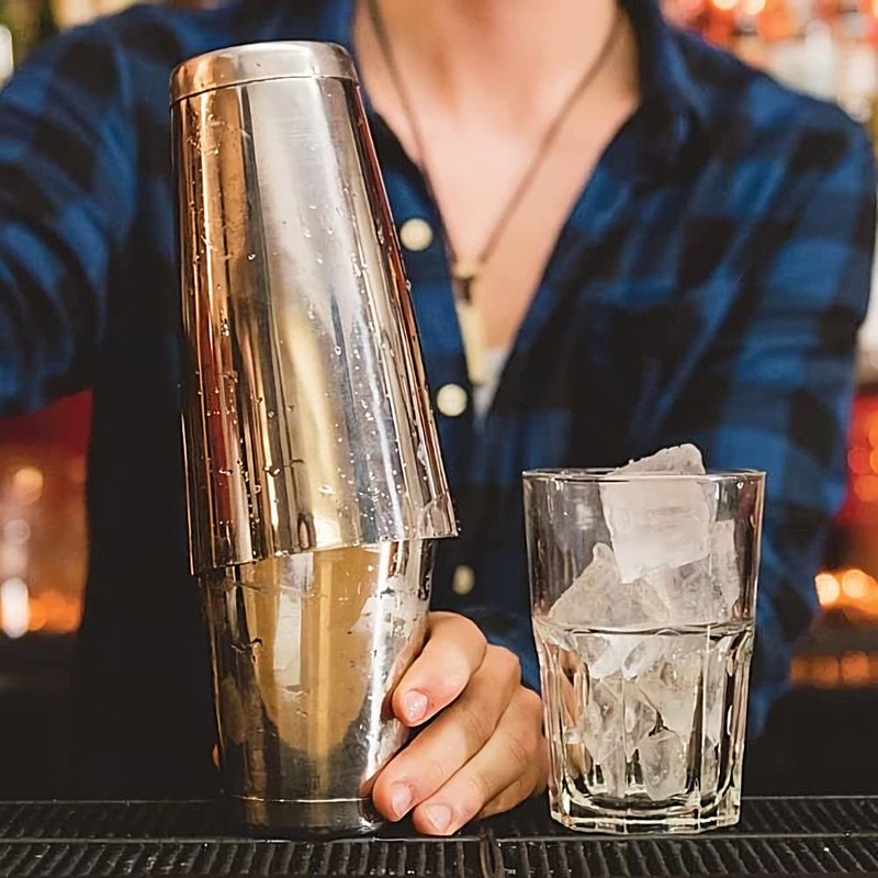 BarBits Stainless Steel Boston Cocktail Shaker Set - 18oz &