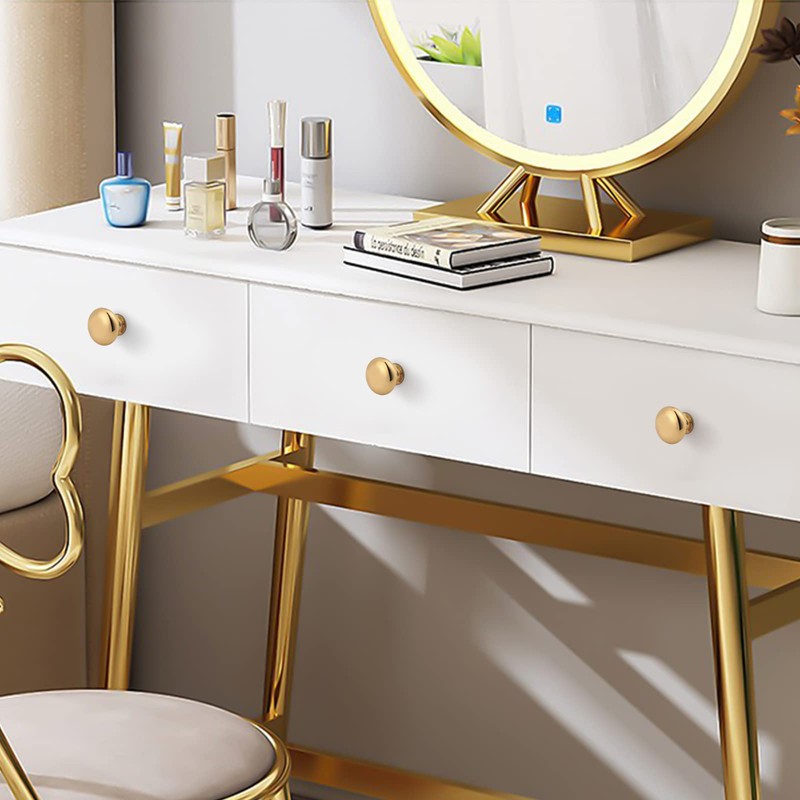 Mengico 1 Pack Kitchen Drawer Knobs Brass Gold,Solid Cabiinet Knob