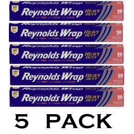 Reynolds Wrap 5x Reynolds Wrap Aluminum Foil Heavy Duty Roll 50 Square Feet - NEW - 5 PACK