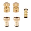5PCS Brass Garden Hose Connectors Kit - 2 Quick Connect