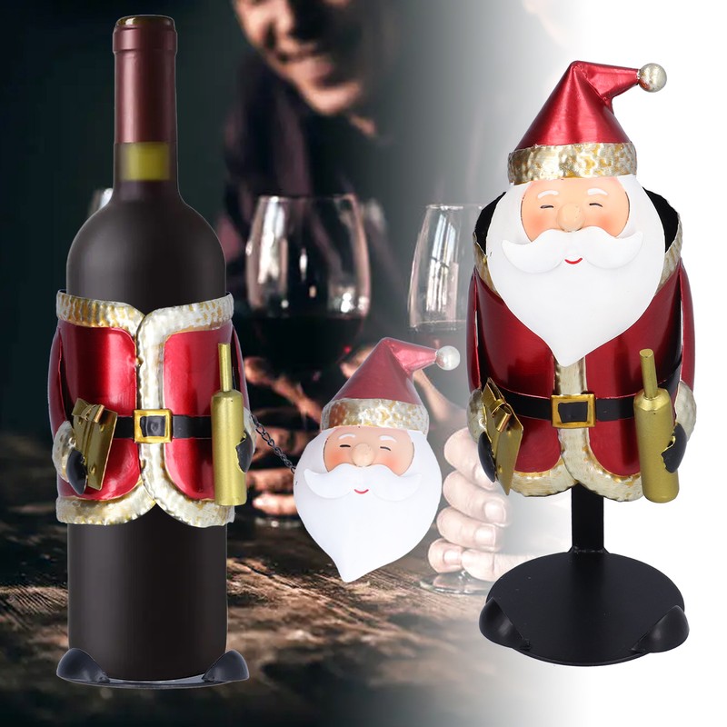 Santa Claus Wine Rack Innovative Dinning Table Decoration Ornament for