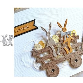 Bunny Metal Die Cuts, Sitting Bunny Cutting Dies Cut Stencils for DIY Scrapbooking Cards Decorative Embossing Paper Dies for Scrapbooking Card Making