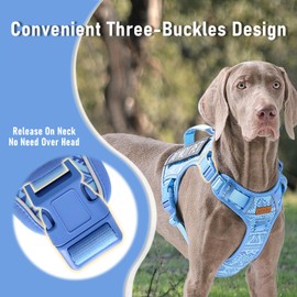 Heavy Duty No Pull Tactical Dog Harness for Large Dogs, Labrador, Golden Retriever, German Shepherd, Adjustable Soft Padded Dog Vest, Breathable Pet Oxford Vest with Easy Control Handle, L