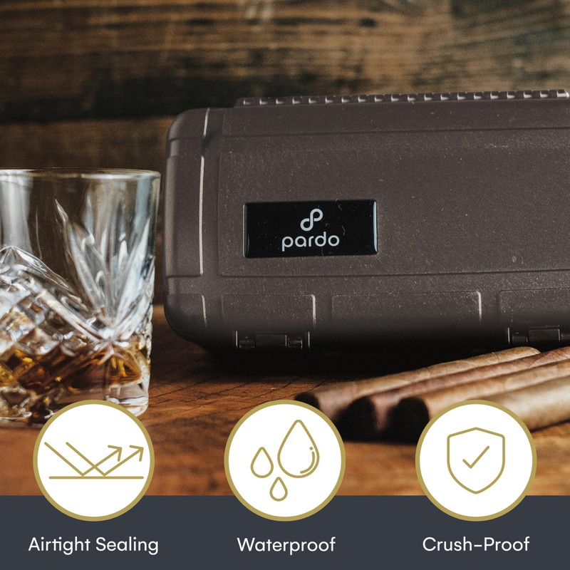Pardo Cigar Travel Humidor Cigar Box - Durable, Airtight, Waterproof