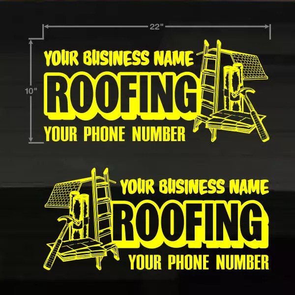 Roofing Roofer Set of 2 YOUR TEXT Door/Window LG 22X10"