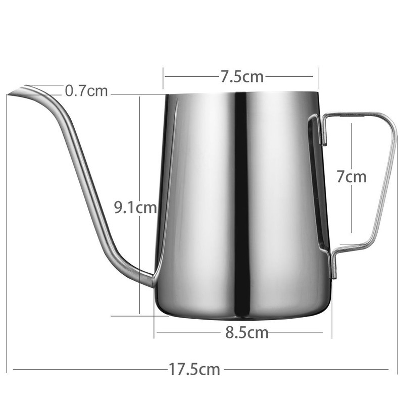 Long Narrow Spout Coffee Pot (12 Oz) Small Fine Stainless